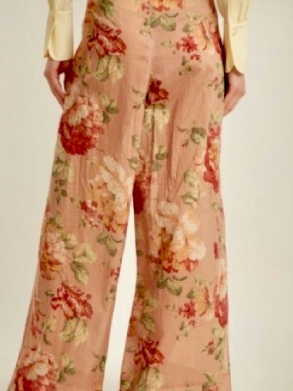 Zimmermann Corsair Floral Cotton Silk Tie Wrap Wide-Leg Pants Size US 6 - Picture 8 of 13